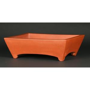 盆栽　鉢　中国　古渡　朱泥楕円形胴紐　幅44.3cm 盆栽 鉢 中国 古渡 朱泥楕円形胴紐 幅44.3cm