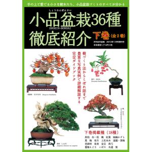 書籍 本 盆栽専門誌「小品盆栽36種徹底紹介（下巻）」ミニ盆栽 松柏 雑木 実物 花物 育て方 手入れ 実技 管理  植え替え 剪定 水やり 消毒など作業がよく分かる