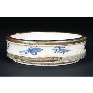 盆栽鉢 水盤 饒州白磁氷裂変わり水盤一対 にょじゅう 中国古窯 磁器