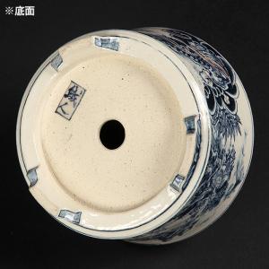 七代渋草柳造染付山水龍虎図丸鉢 盆栽鉢 鉢 植...の詳細画像4