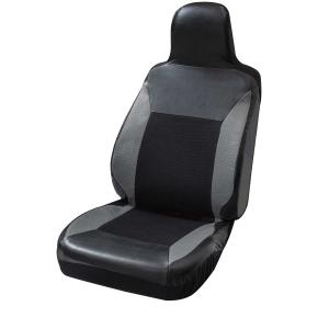 シートカバー フロント 前席 バケット用 汎用 フリー 伸縮レザー メッシュ コンビ スポーツシェイプ 1席 ブラック グレー サイド エアバッグ対応｜BONSAN
