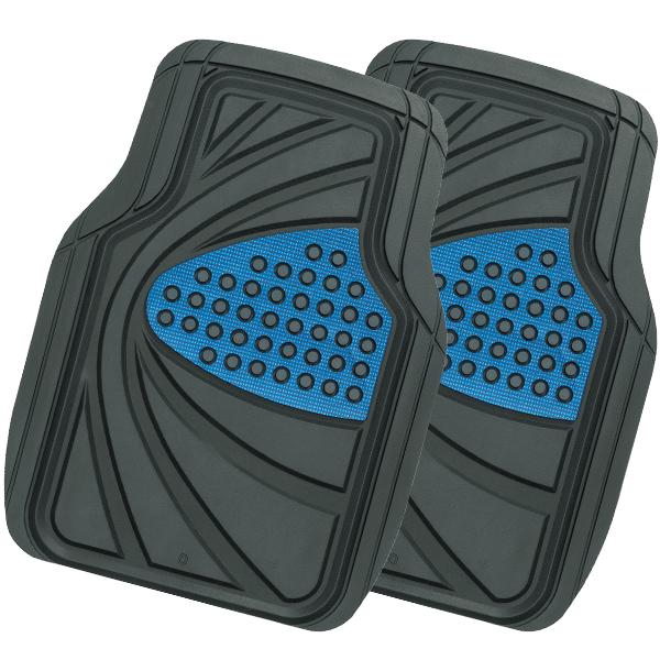 防水 フロアマット 車 カー ラバー デザイン マット トレイ 前席用 運転席 助手席 兼用 約48...