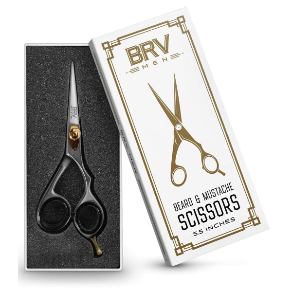 BRV MEN  男性用 メンズ はさみ フェイシャル用 (眉毛 ひげ 鼻毛 ムダ毛 顔 ケアに) ...