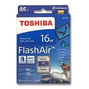 東芝 フラッシュエアー 16GB 無線LAN搭載 SDHCカード Flash Air 【メール便/送料無料】 TOSHIBA W-04 d第4世代 海外パッケージ品