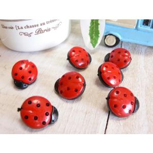 ボタン テントウムシ てんとう虫 テントウ虫 赤 手芸 10個 #247