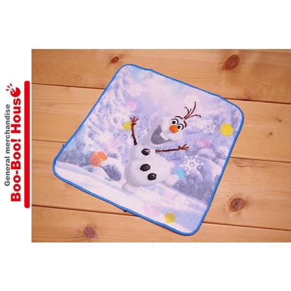 ミニタオル　プチタオル　ハンカチ　ディズニー　アナと雪の女王　オラフ　青フチ　＃4