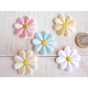 ワッペン お花 3枚セット 白 ホワイト しろ ミニワッペン アイロン 