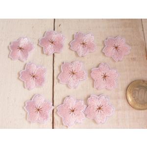 ワッペン サクラ　さくら　桜　お花　アイロンワッペン　ミニ　アイロンパッチ　アップリケ　ピンク10枚セット　#1808