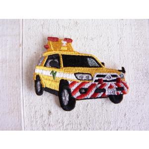 ワッペン　ハイウェイパトロール　働く車　アイロンワッペン　アップリケ　　#791