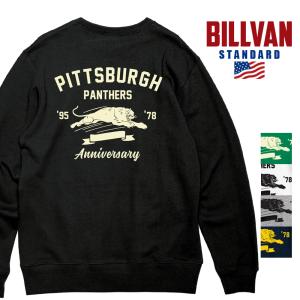 BILLVAN スタンダード PANTHERS カレッジロゴ  ミニ裏毛クルースウェット トレーナー ビルバン アメカジ