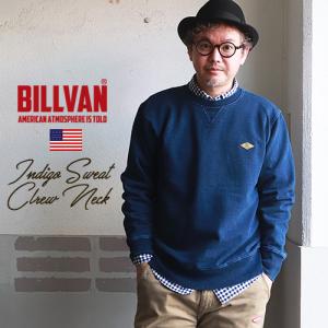 BILLVAN 藍 インディゴ染め ヘビースウェット クルーネック