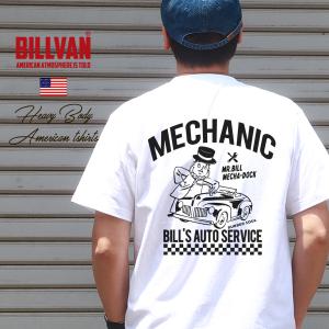 Tシャツ BILLVAN MECHANICバックプリント ヘビーTシャツ 310344 ビルバン メンズ｜boogiestyle