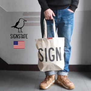 トートバッグ SIGN STATE ナチュラル キャンバス SIGNロゴ トートバッグ スモールサイズ｜boogiestyle