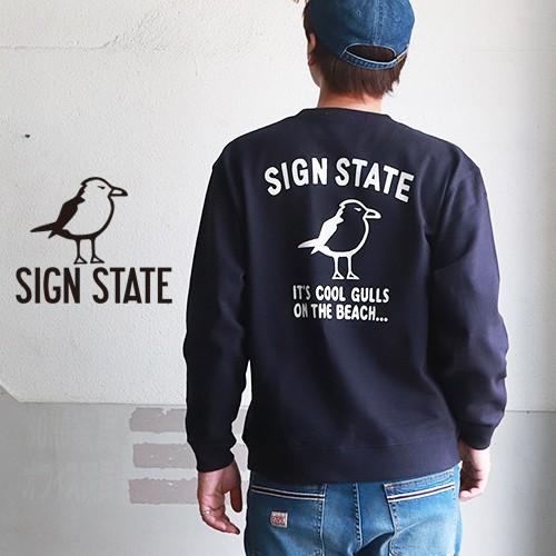 スウェット SIGN STATE バックプリント Cool Gulls ヘビースウェット クルー  ...