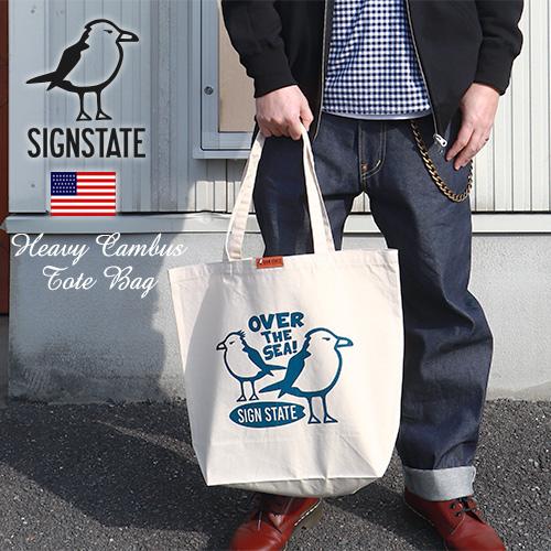 SIGN STATE ナチュラル キャンバス OVER THE SEA トートバッグ サインステイト