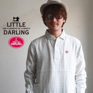 シャツ littleDARLING ダブルガーゼ 無地×ストライプ プルオーバーシャツ リトルダーリン メンズ アメカジ