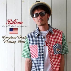 BILLVAN 半袖 ギンガムチェック クレイジーパターン ワークシャツ ビルバン メンズ アメカジ
