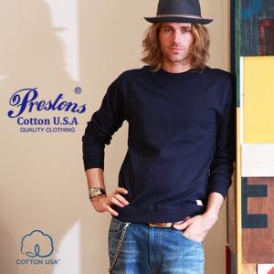 PRESTONSヘビー＆タフ COTTON USA クルーネックリブ付きロングTシャツ