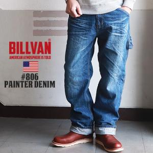 BILLVAN #806 ヴィンテージ加工ペインターデニムパンツ