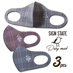 SIGN STATE 秋冬グレンチェック・ストレッチ・マスク 3枚セット