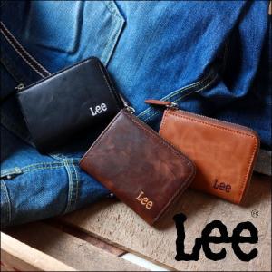 Lee リー 刺繍ロゴ Ｌ字ファスナー レザーコンパクト財布 コインケース メンズ アメカジ｜boogiestyle