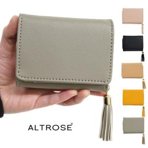 三つ折り財布 レディース コンパクト 財布 三つ折り ミニ財布 上品 小さい財布 さいふ サイフ プチプラ スタイリッシュ タッセル付き シンプル フェイクレザー