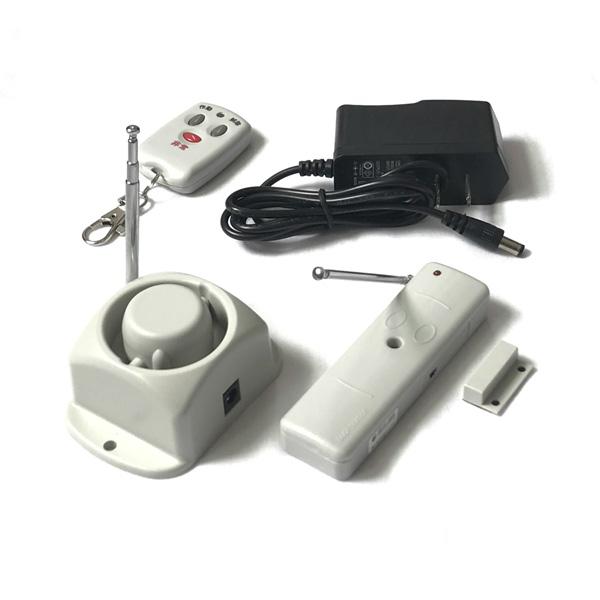 ドア・窓センサーが侵入者を感知、またはリモコンの非常ボタンを押すと無線サイレンが大音響で威嚇・警報！...