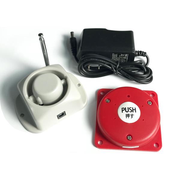 非常スイッチのPUSHボタンを押すと 警報サイレンが作動 爆音で異常事態を周囲に知らせます。 取付簡...