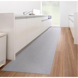 サンコー キッチンマット ずれない 台所マット ロング 60×270cm グレー日本製 撥水 消臭 洗えるおくだけ吸着 KY-27