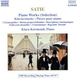 【輸入盤】SATIE:Piano Works(Selection)/クラーラ・ケルメンディ