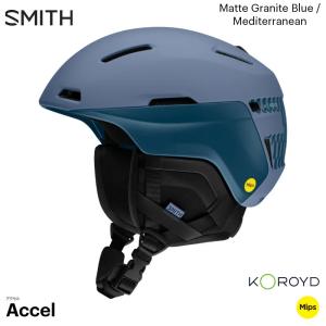 スミス ヘルメット USフィット 25-26 SMITH Accel MIPS アクセル ミップス Matte Granite Blue/Mediterranean スキー スノボ プロテクター 正規品