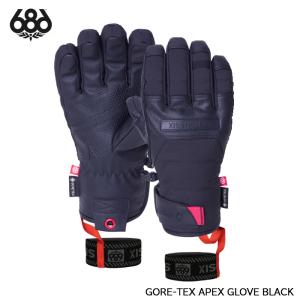 スノーボード グローブ 手袋 5本指 23-24 メンズ ゴアテックス 686 シックスエイトシックス GORE-TEX APEX GLOVE 3M2WG BLACK 日本正規品｜boomsports-ec