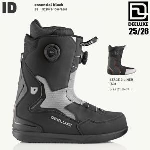 25-26 ディーラックス アイディー S3 スノーボード ブーツ DEELUXE ID DUAL BOA S3 ESSENTIAL BLACK メンズ スノボ 熱成形 2026 日本正規品