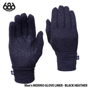 ランニンググローブ インナーグローブ 23-24 686 Men's MERINO GLOVE LINER - BLACK HEATHER タッチスクリーン対応｜boomsports-ec