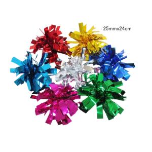チアポンポン　25mm×24cm　単色：メタリックテープ　2個入　ゴム付
