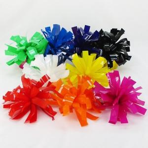 チアポンポン　25mm×24cm　単色：プラスチックテープ　2個入　ゴム付