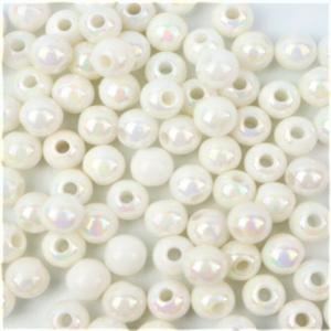 (丸)オーロラパールビーズ【白】 6mm【30個...の商品画像