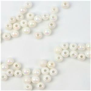 (丸)オーロラパールビーズ【白】 6mm【30...の詳細画像1