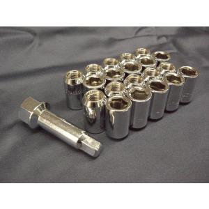 内六角スチール製ホイールナット (60度テーパー座 全長33mm 外径19φ 12x1.5) メッキ...