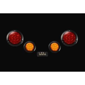 LED テールランプ 12V/24V兼用 丸型 汎用 トラック/ボートトレーラー等