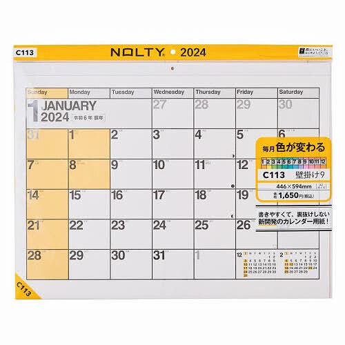 NOLTYカレンダー壁掛け9 ヨコ型 A2サイズ (2024年1月始まり)C113