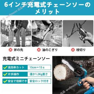 【10%OFF】充電式 チェーンソー 電動ノコ...の詳細画像3