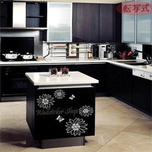 ウォールステッカー 転写式タイプ 花と蝶