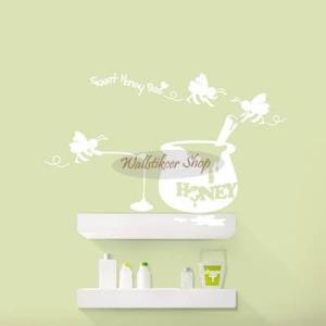 ウォールステッカー 転写式タイプ ミツバチ 蜂蜜バレル