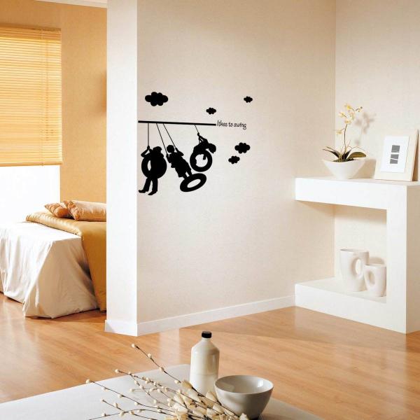 ウォールステッカー 壁 シール ぶらんこや人