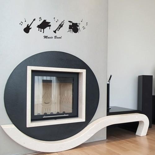 ウォールステッカー 窓 シール 楽器 ピアノ トランプ ドラム