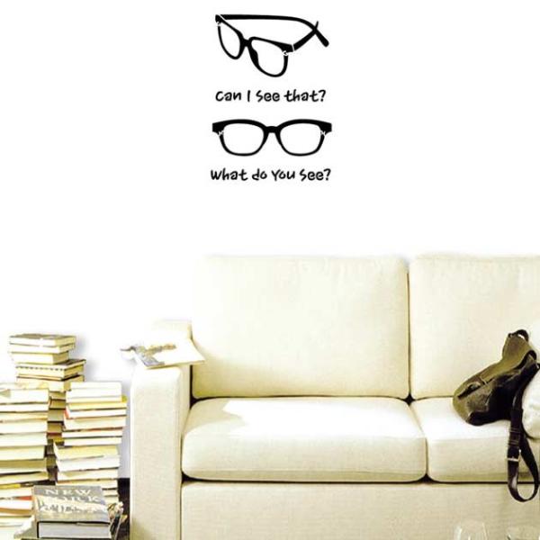 ウォールステッカー 窓 シール めがね