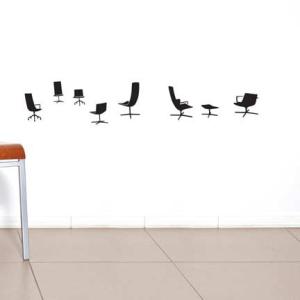 ウォールステッカー 窓 シール 椅子