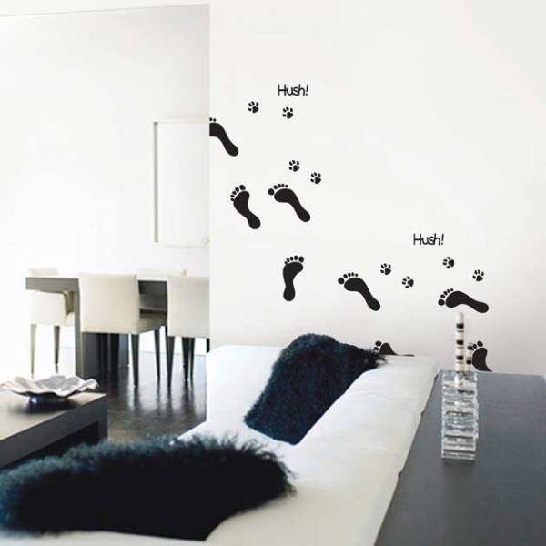 ウォールステッカー 柄 シール 足の裏