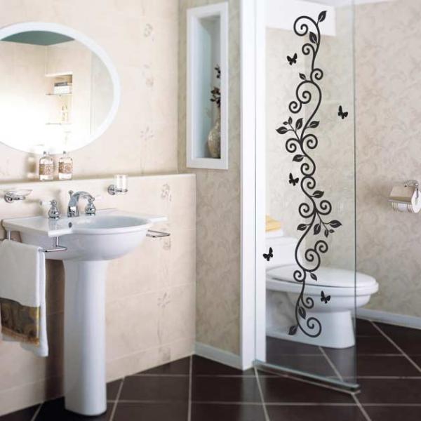 ウォールステッカー 柄 シール 蝶とツル